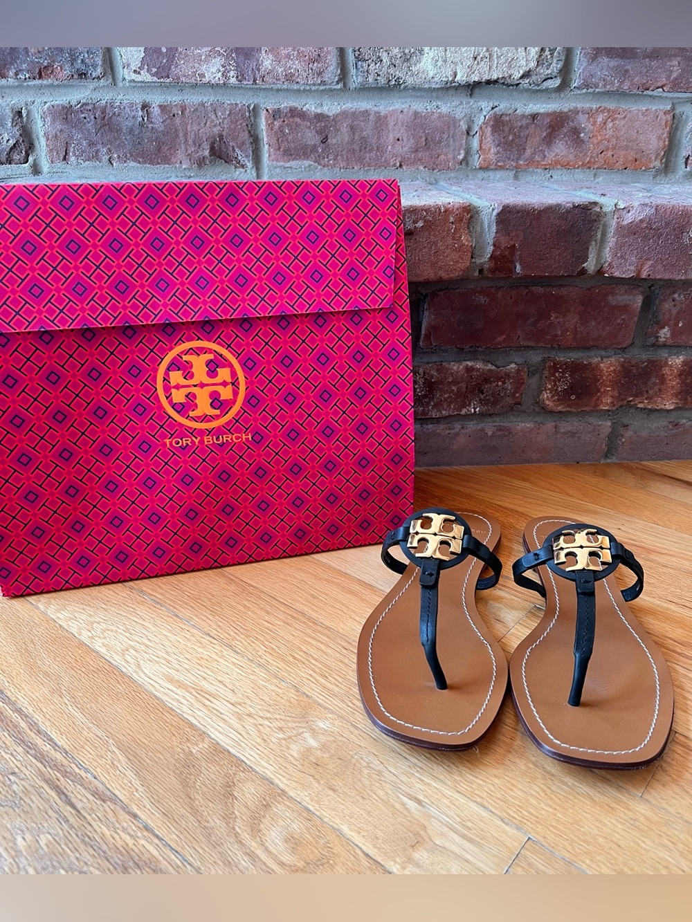 Tory Burch Perfect Black Mini Miller Leather Sandals